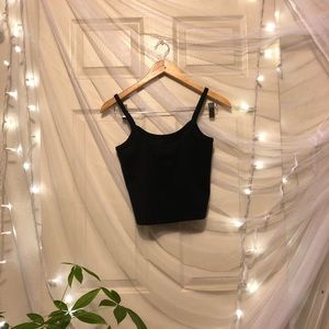 Meshki Jazreel rib raw edge crop singlet